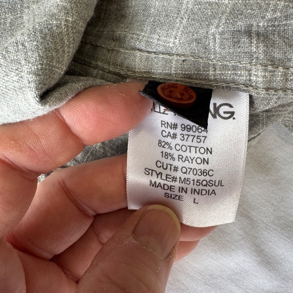 Billabong Men's Light Flannel Cotton Button Up Long‎ Sleeve Shirt Gray Large - Picture 9 of 15
